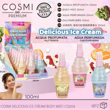 cosmi shimmer body mist delicious ice cream 100ml