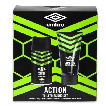 Umbro confezione regalo action bagno schiuma 150 ml + deo spray 150 ml