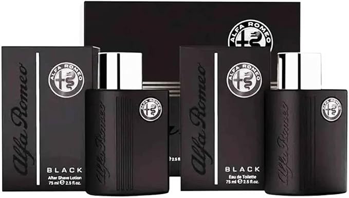 Alfa Romeo Confezione Regalo Uomo Black Profumo Eau De Toilette Spray 75 ml E After Shave Lozione 75 ml