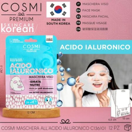 COSMI MILANO MASCHERA VISO K-BEAUTY ACIDO IALURONICO