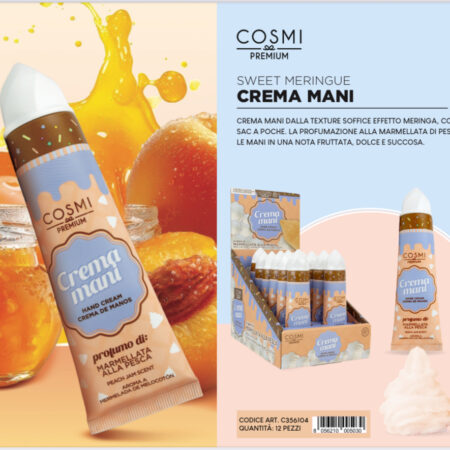 Crema mani meringa marmellata alla pesca
